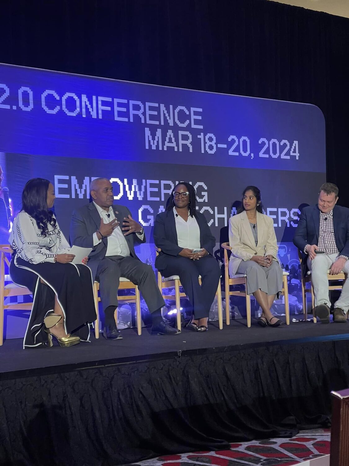 Allie Braswell contributing to an executive leadership panel