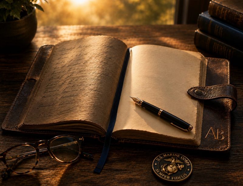 An open journal representing Allie Braswell's Legacy Reflections